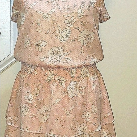 Express Floral Pink Tiered Mini Dress - Picture 2 of 6